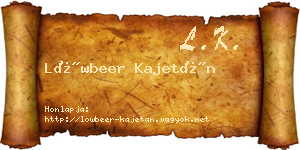 Löwbeer Kajetán névjegykártya